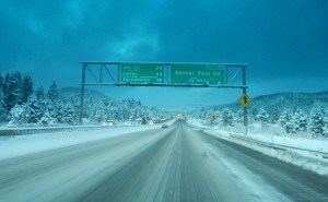 Donner Pass Road highway sign