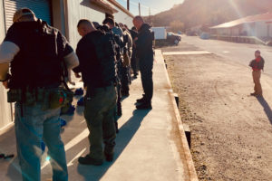 Law enforcement officers gearing up for training