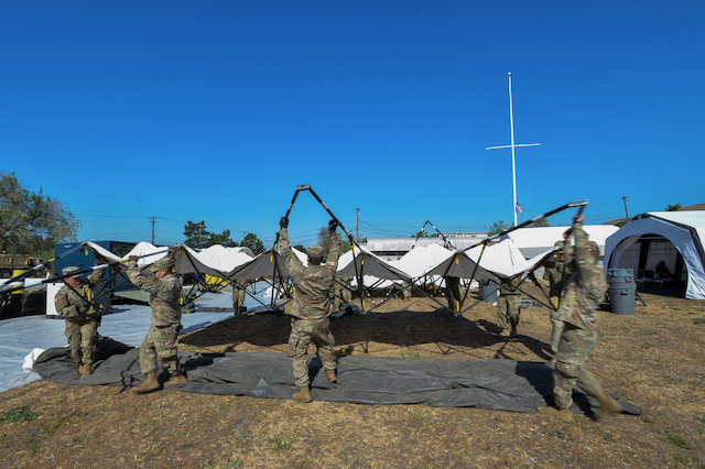 Soldiers Set Up a MASH