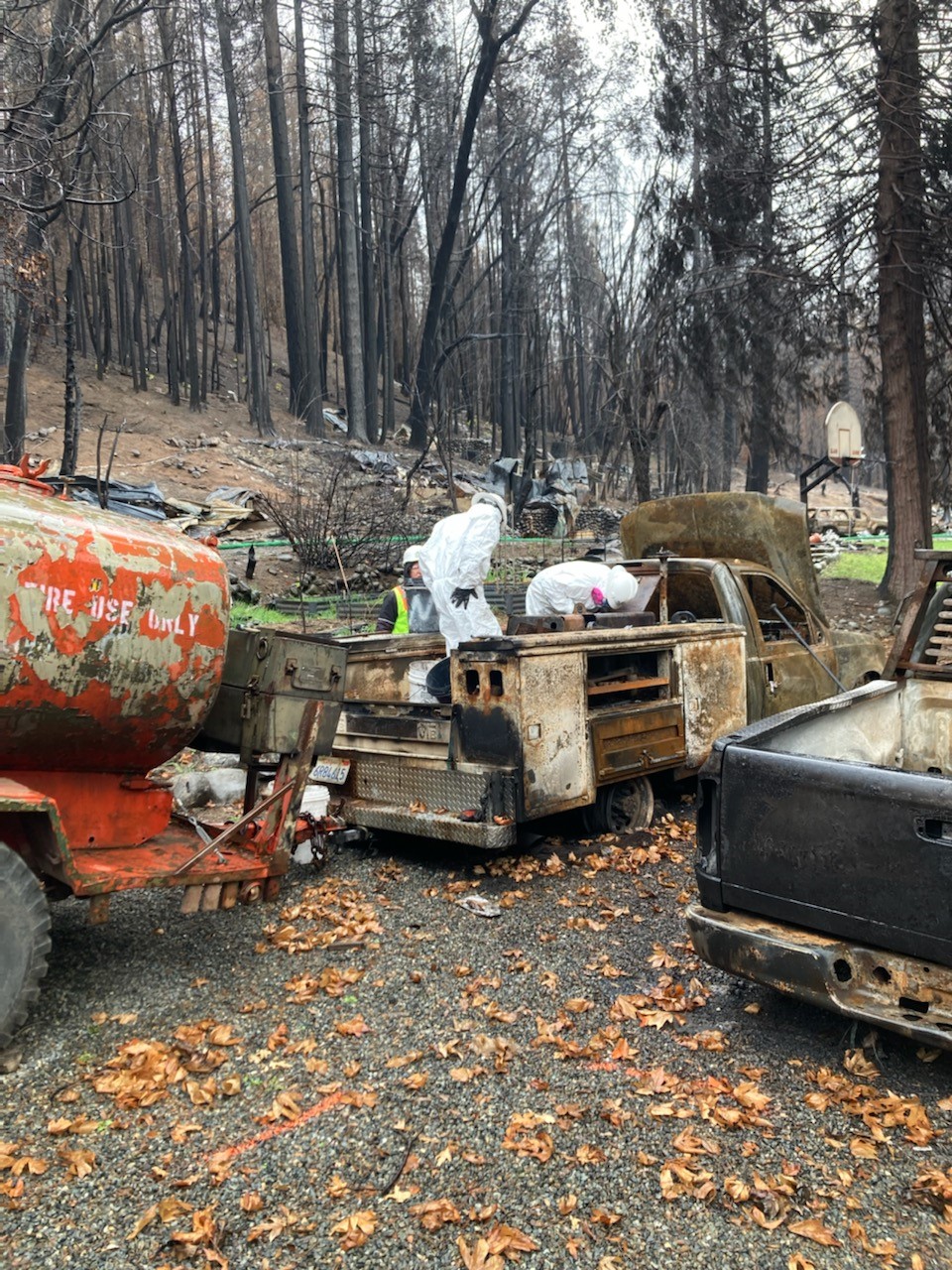 Household hazardous waste being removed following the River Complex fire