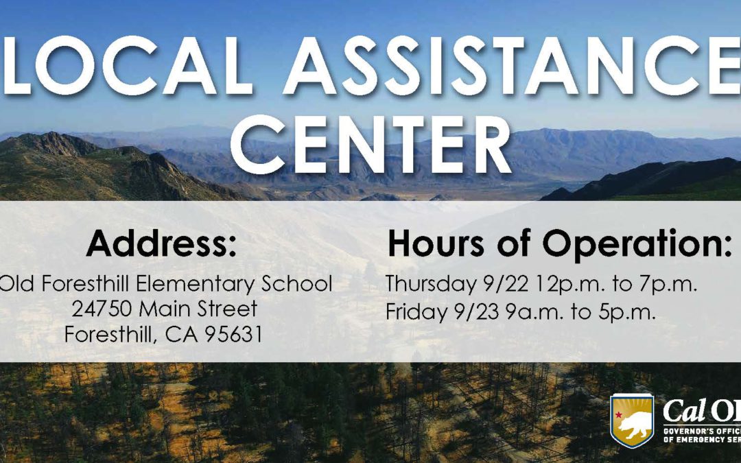 Local Assistance Center to Open in Placer County to Support Mosquito Fire Survivors