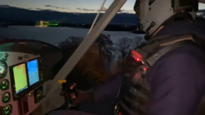 Crews from the Sacramento Metropolitan Fire District helicopter assist with flood rescues.