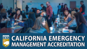 Cal OES logo with text stating California Emergency Management Accreditation.