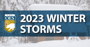 "2023 Winter Storms" with an image of a snow-covered building in the background.