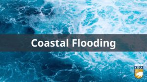pictures of water from above with the text "coastal flooding" and the Cal OES logo in the corner