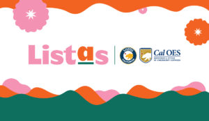 Listas logo with flowers on the screen