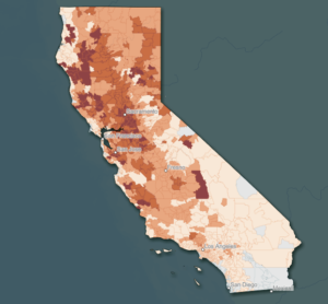 Heat map of California. 
