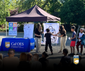Image of students participating in a game with Cal OES staff members
