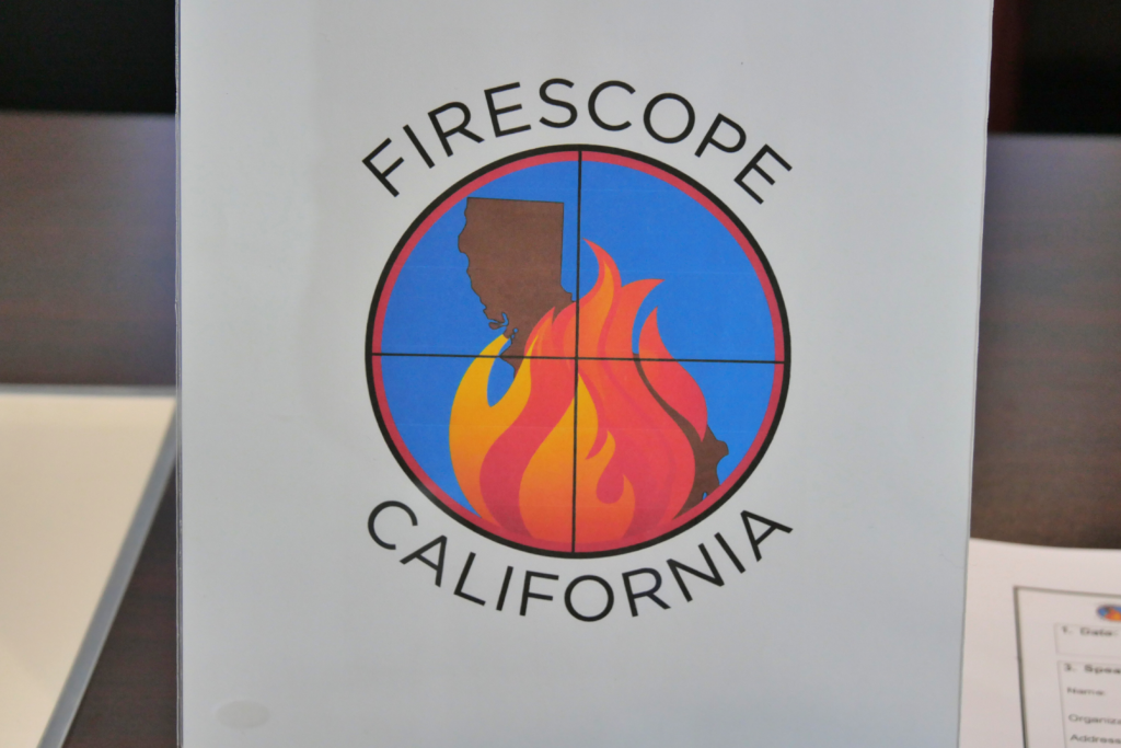 FIRESCOPE sign with flame