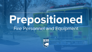 Image of fire engine with words Prepositioned in front